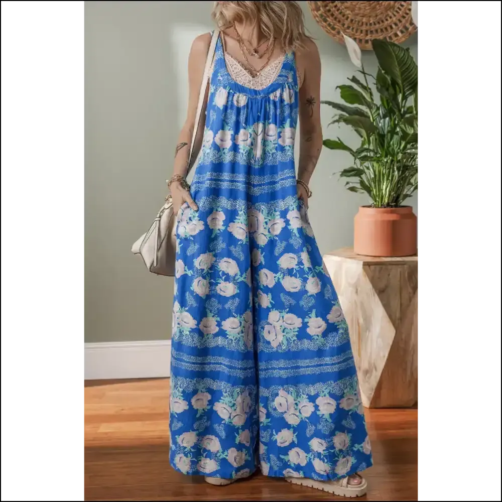 Blue Floral Print Jumpsuit: One-piece Wonder (you  Lucky Thing!) 💙 Needful Things