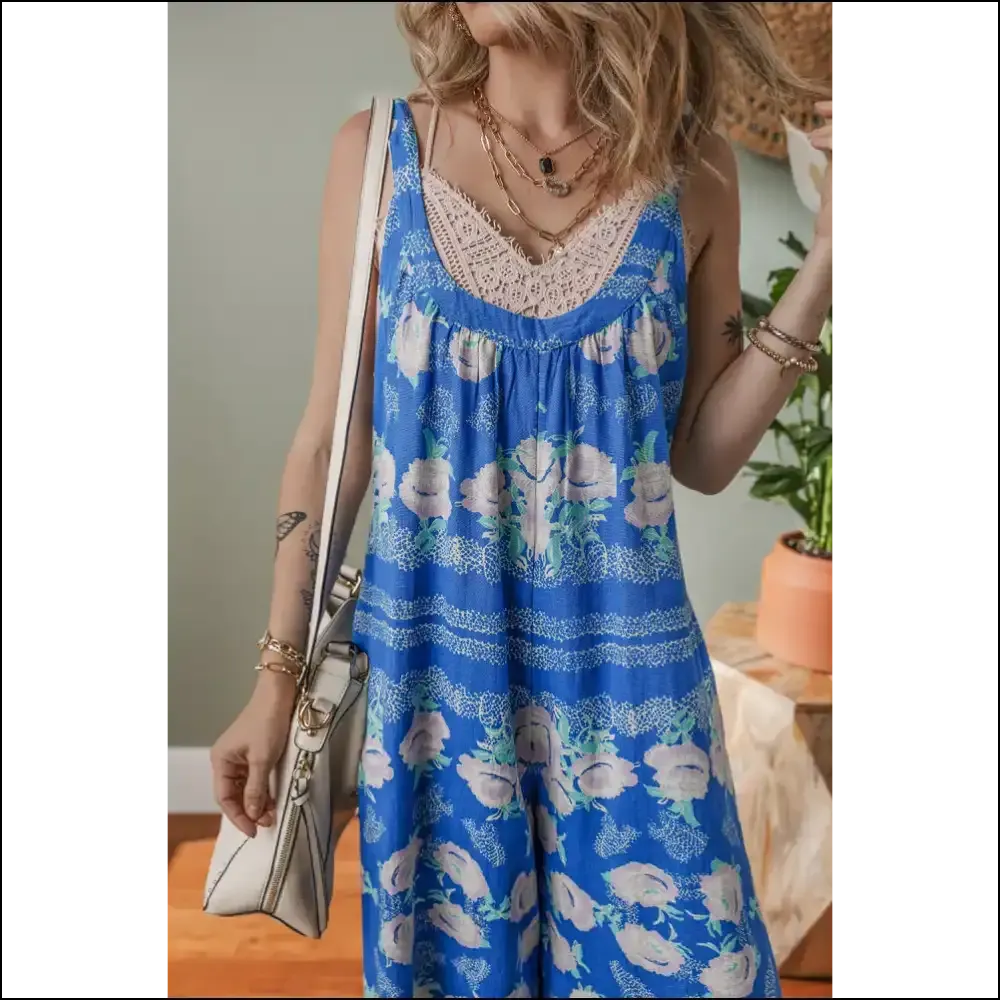 Blue Floral Print Jumpsuit: One-piece Wonder (you  Lucky Thing!) 💙 Needful Things