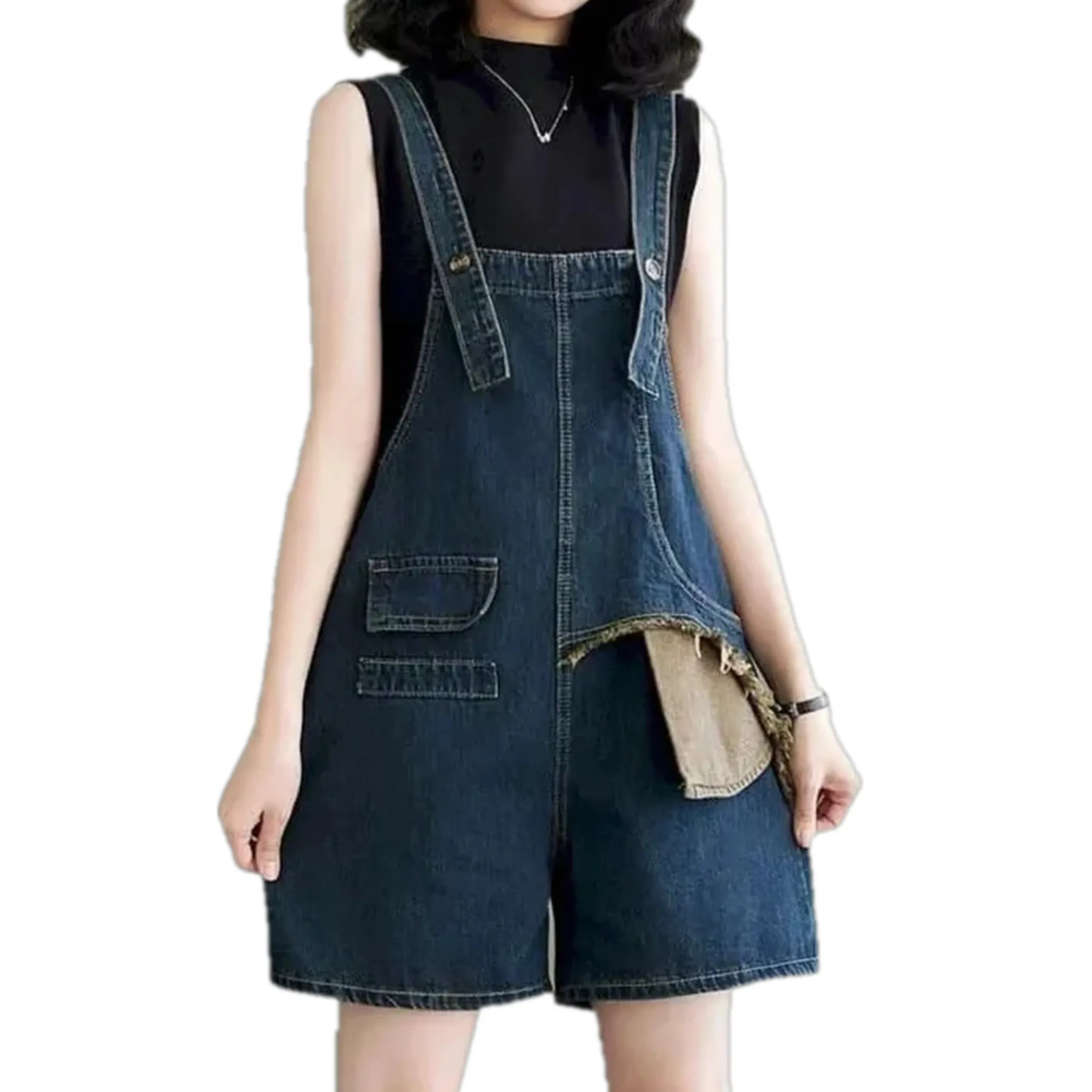 Boho baggy women's jean overall