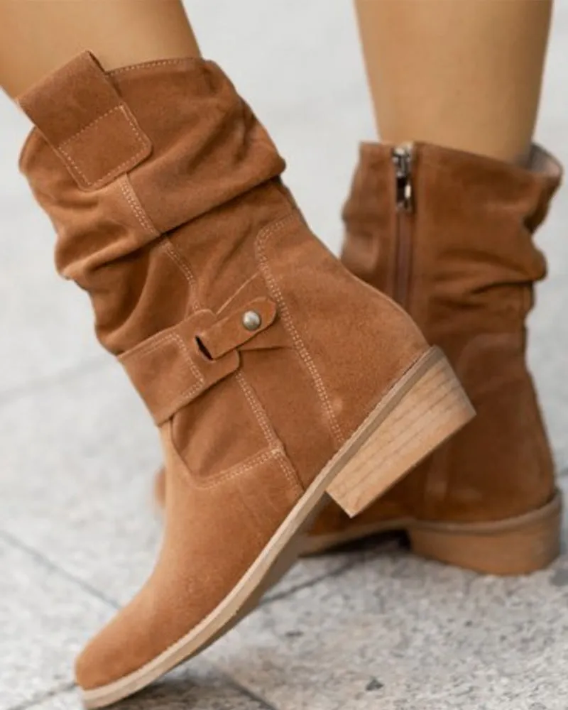 Boots Alure™ | Women's Low Heels Boots | Suede Material, Stylish Ankle Design & Comfortable Fit