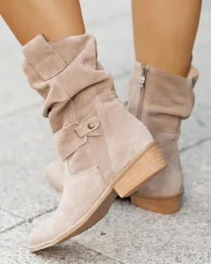 Boots Alure™ | Women's Low Heels Boots | Suede Material, Stylish Ankle Design & Comfortable Fit