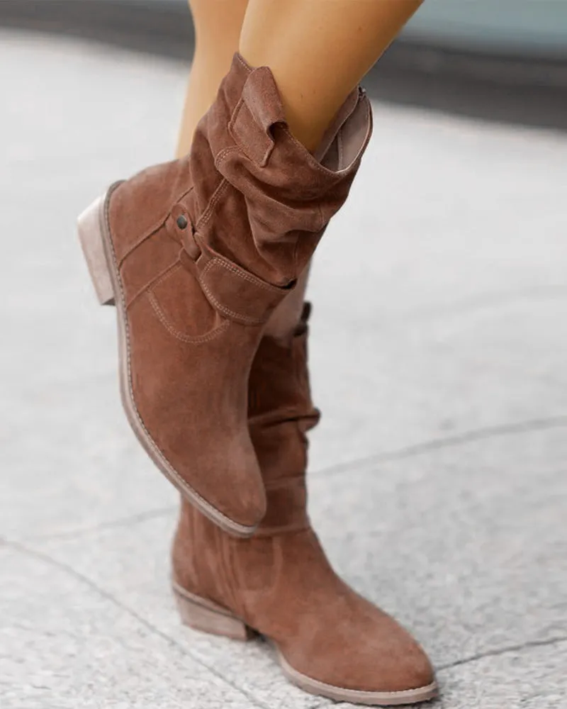 Boots Alure™ | Women's Low Heels Boots | Suede Material, Stylish Ankle Design & Comfortable Fit