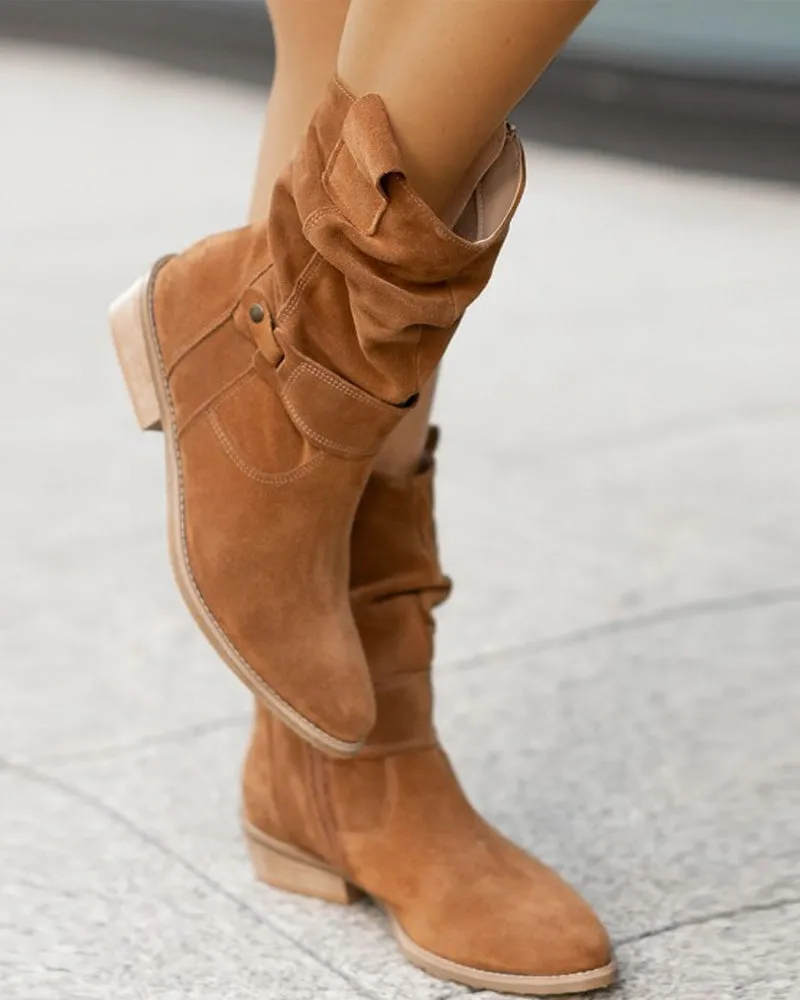 Boots Alure™ | Women's Low Heels Boots | Suede Material, Stylish Ankle Design & Comfortable Fit