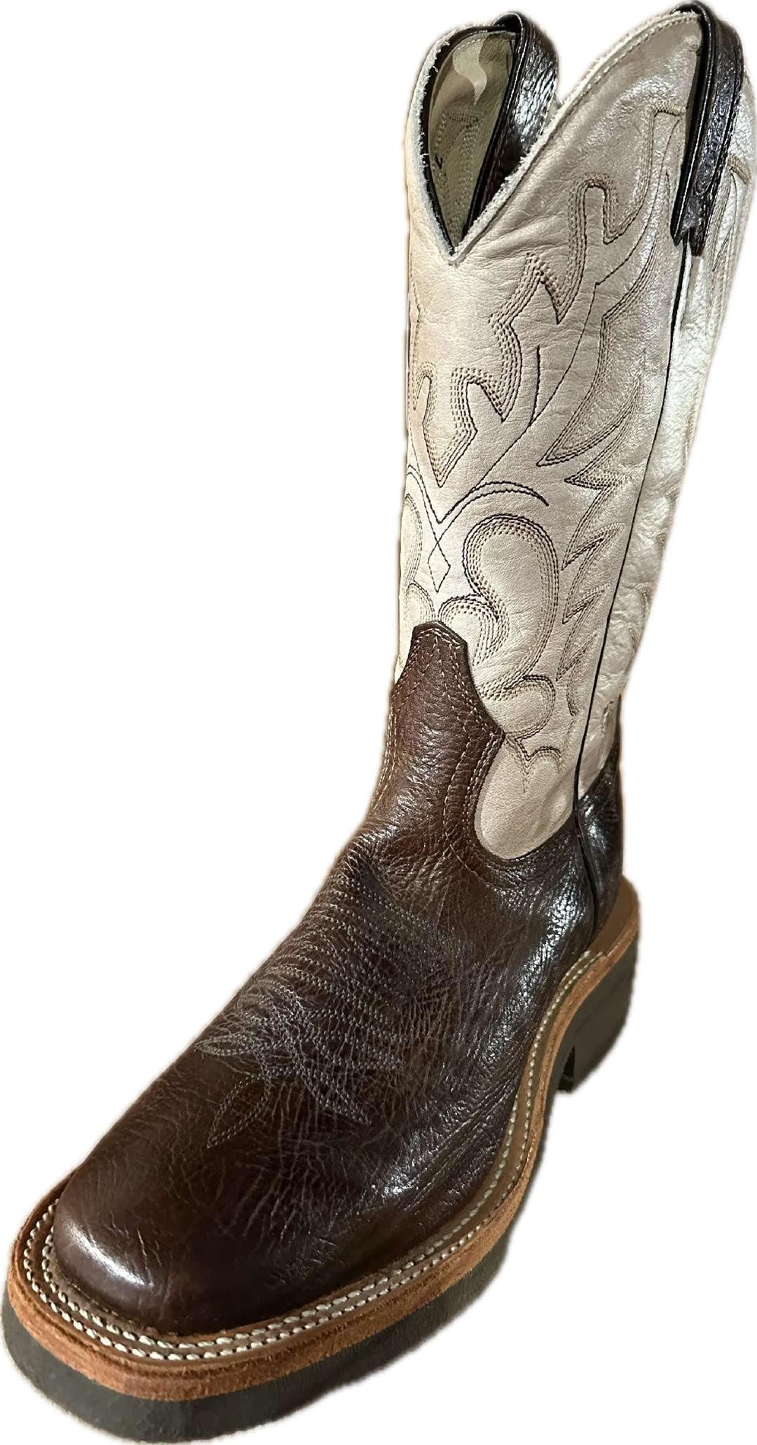 Boulet Women's Square Toe Brown & Cream Boots