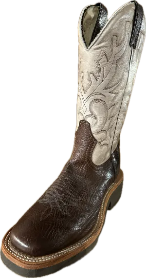 Boulet Women's Square Toe Brown & Cream Boots