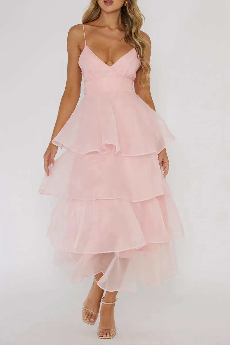 BR3062 Tiered Tulle Cami Dress