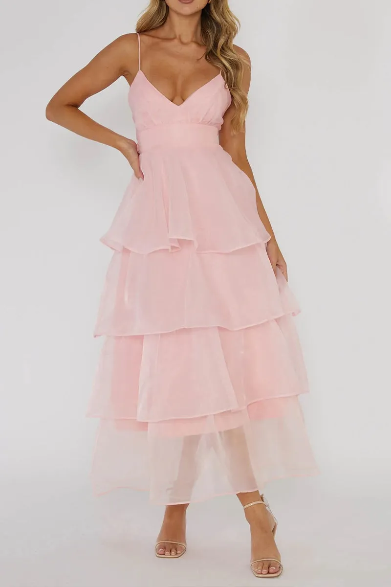BR3062 Tiered Tulle Cami Dress