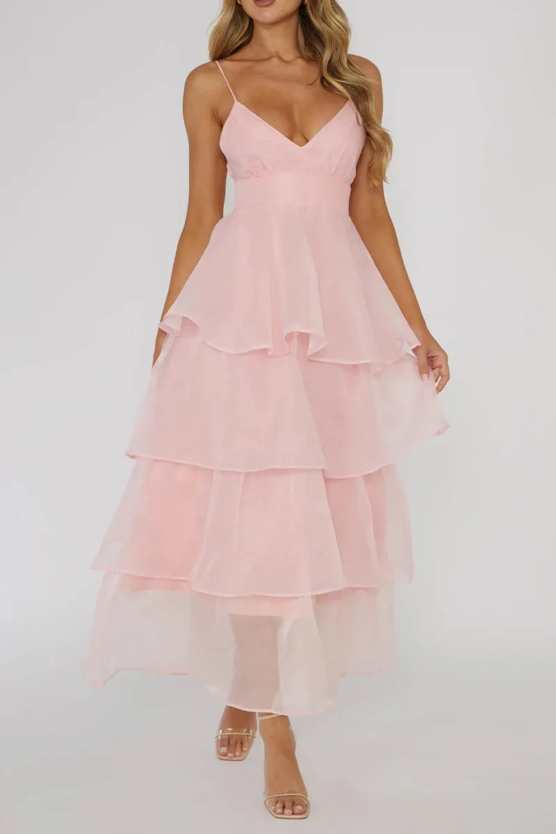 BR3062 Tiered Tulle Cami Dress