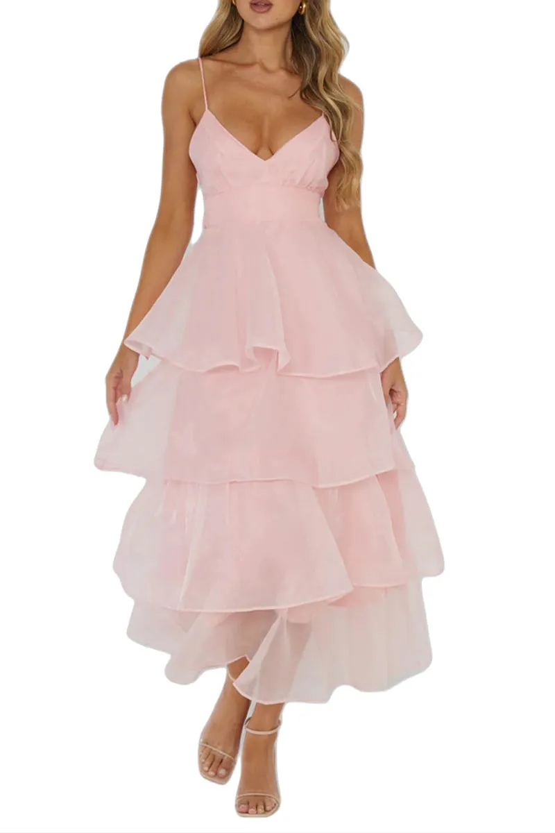 BR3062 Tiered Tulle Cami Dress