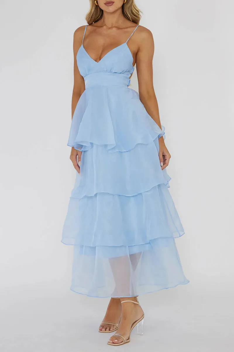 BR3062 Tiered Tulle Cami Dress