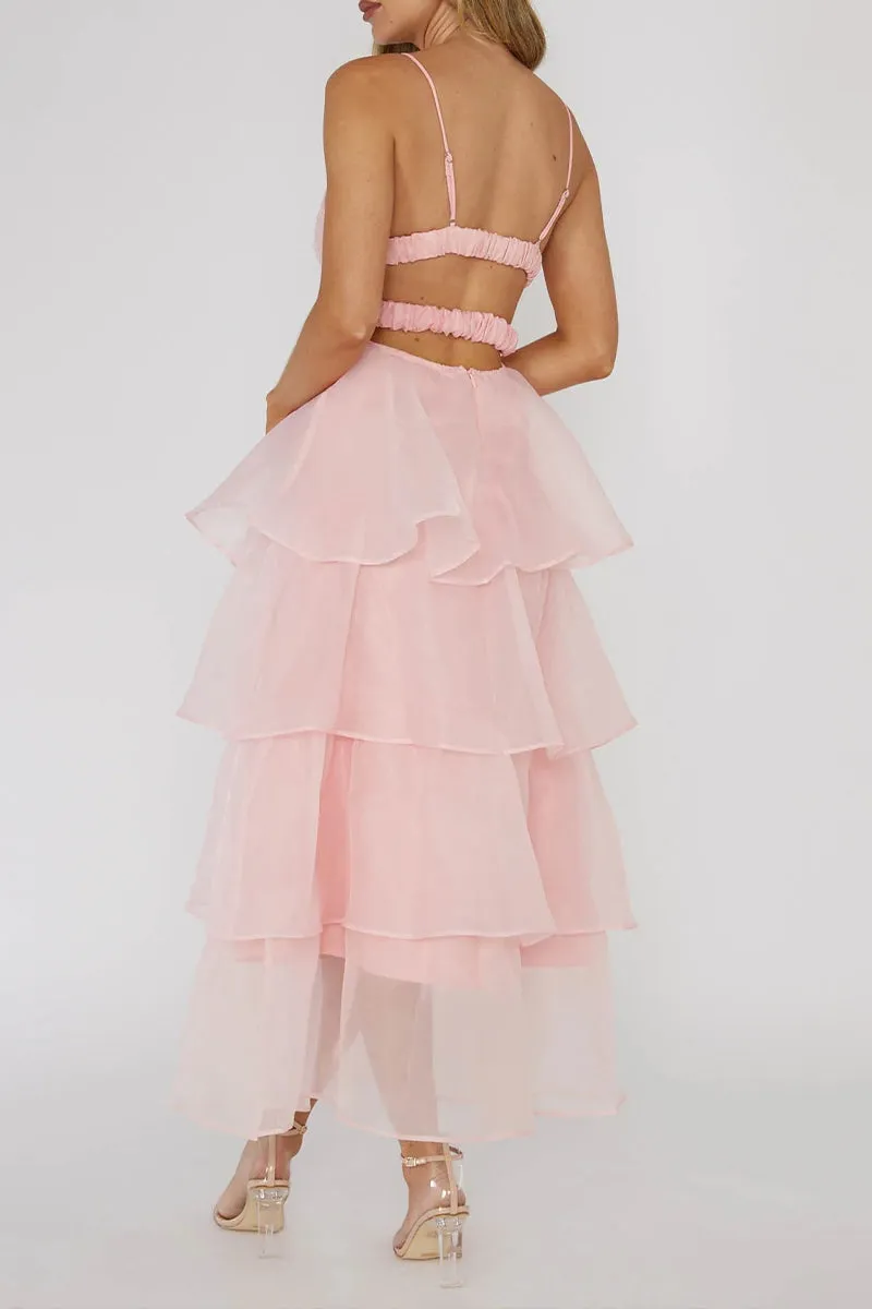 BR3062 Tiered Tulle Cami Dress