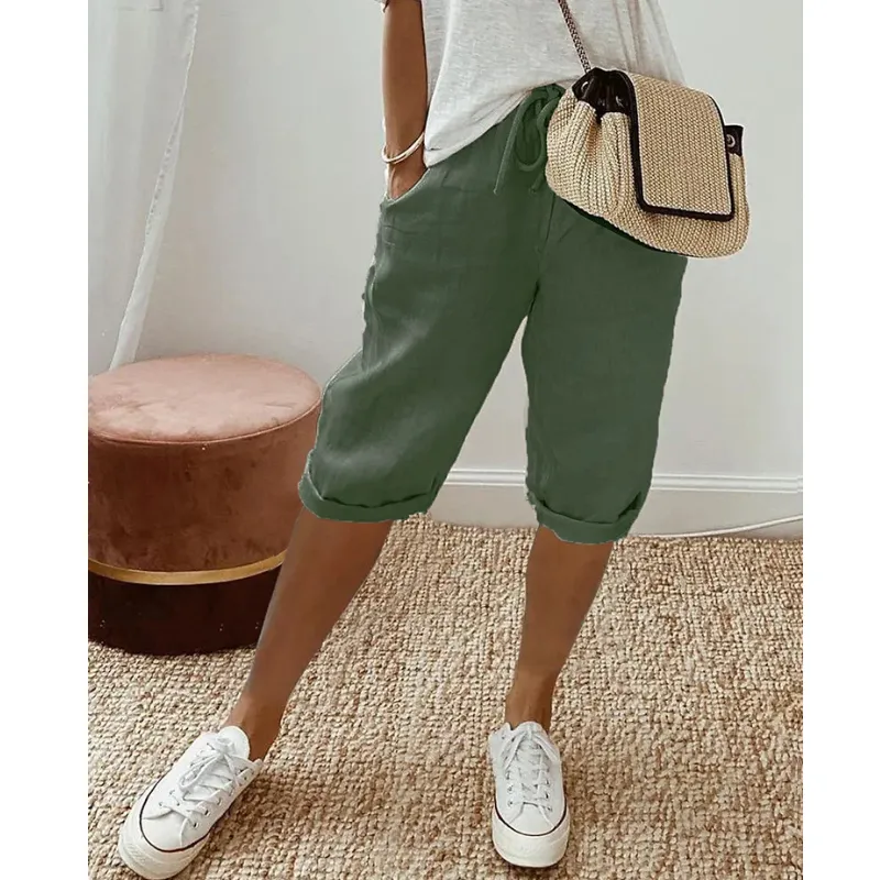 Briony | Women's Drawstring Relaxed Fit Bermuda Shorts | Walking