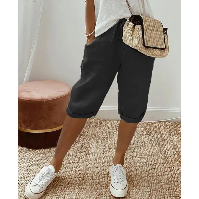 Briony | Women's Drawstring Relaxed Fit Bermuda Shorts | Walking