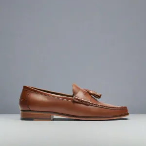 Brown Italian Leather Lysandra Tassel Loafers - Loafers Shoes