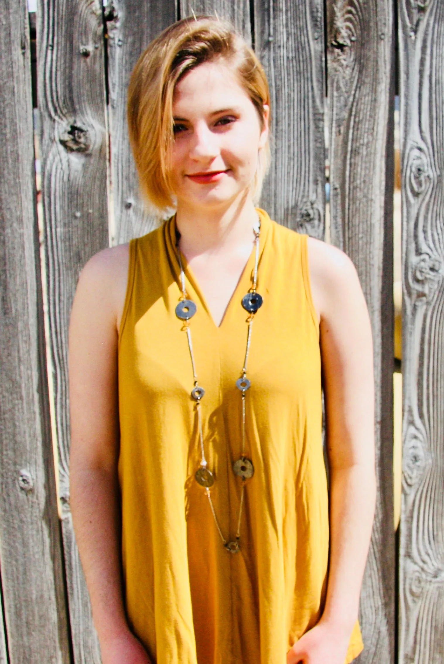 Citrine Chain Necklace with Large Washer