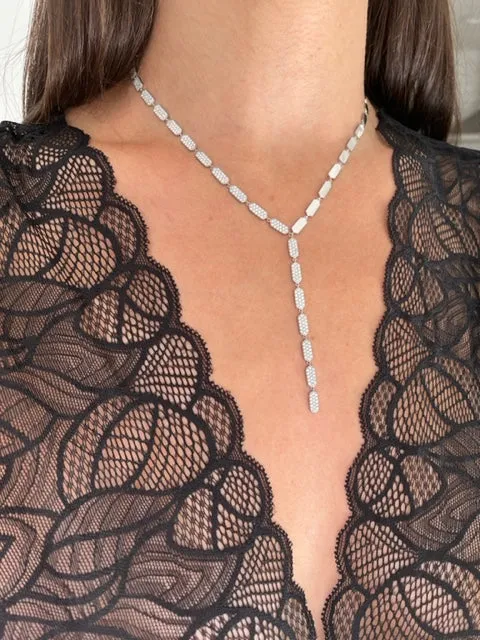 Confetti Lariat - Half Diamond | Rose Gold