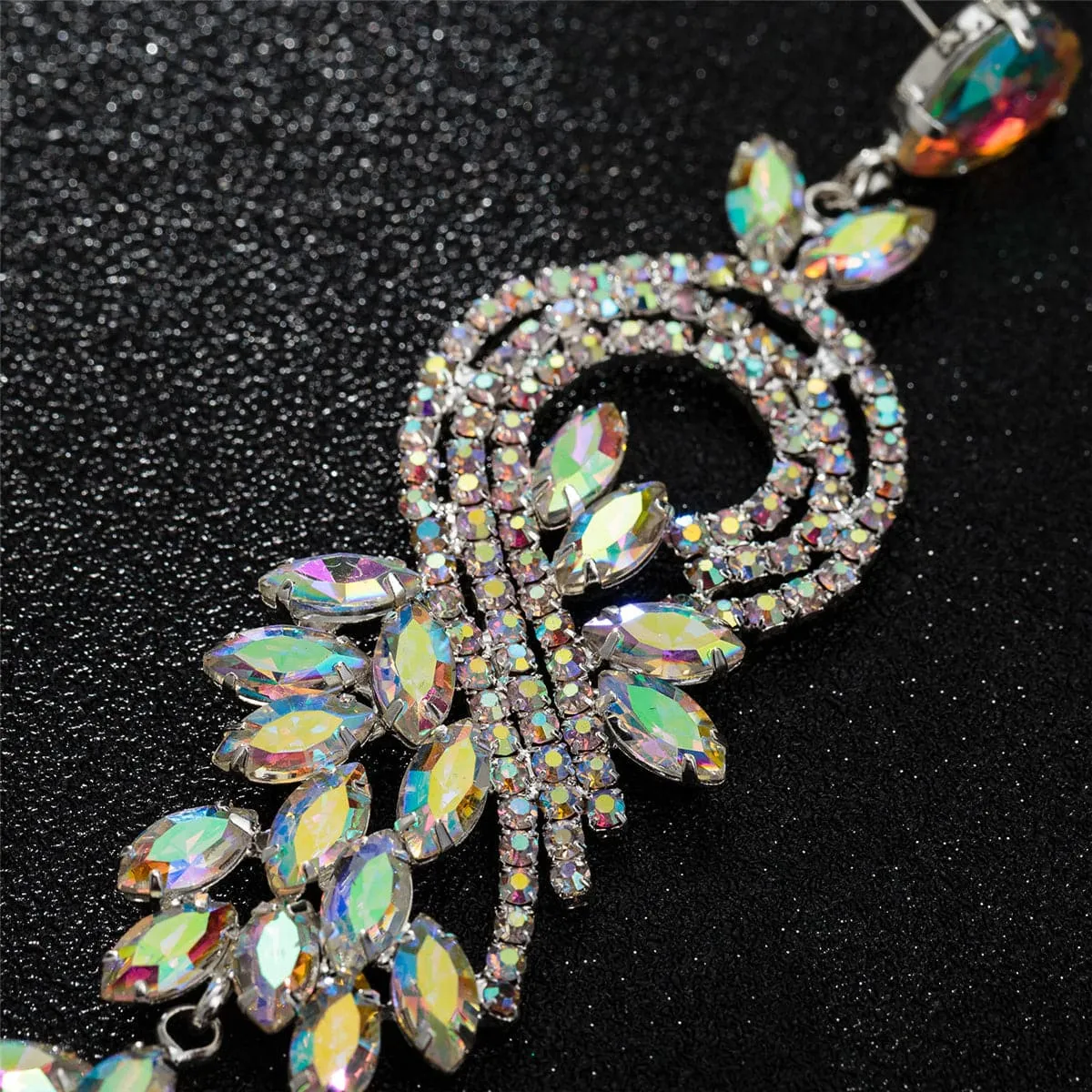 Cubic Zirconia & Crystal Swirl Botany Drop Earrings