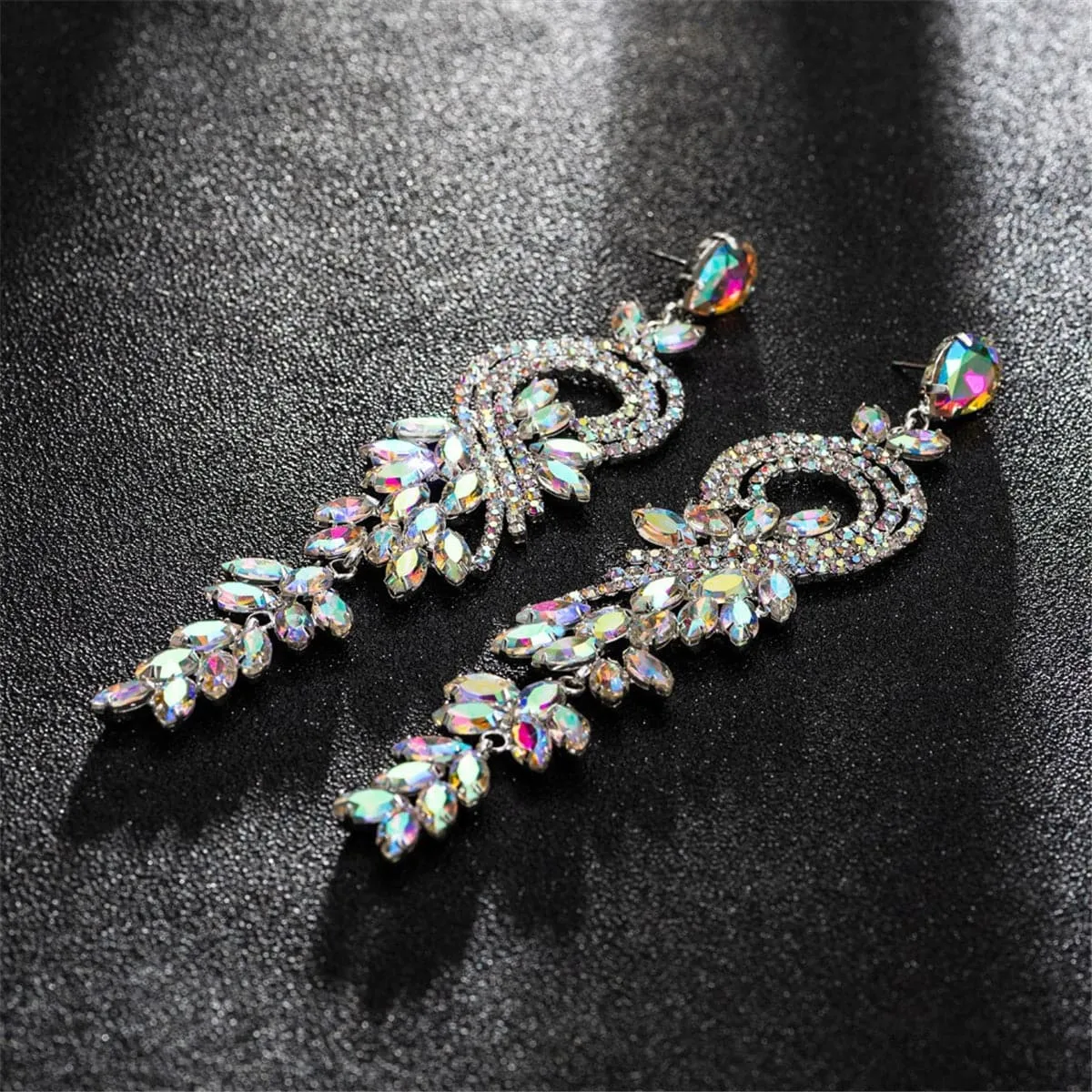 Cubic Zirconia & Crystal Swirl Botany Drop Earrings