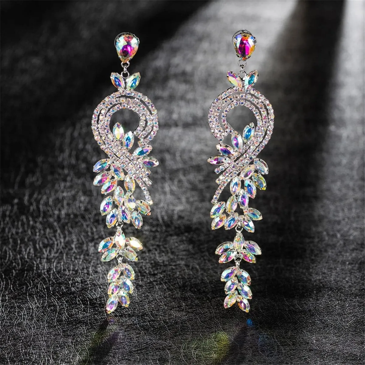 Cubic Zirconia & Crystal Swirl Botany Drop Earrings