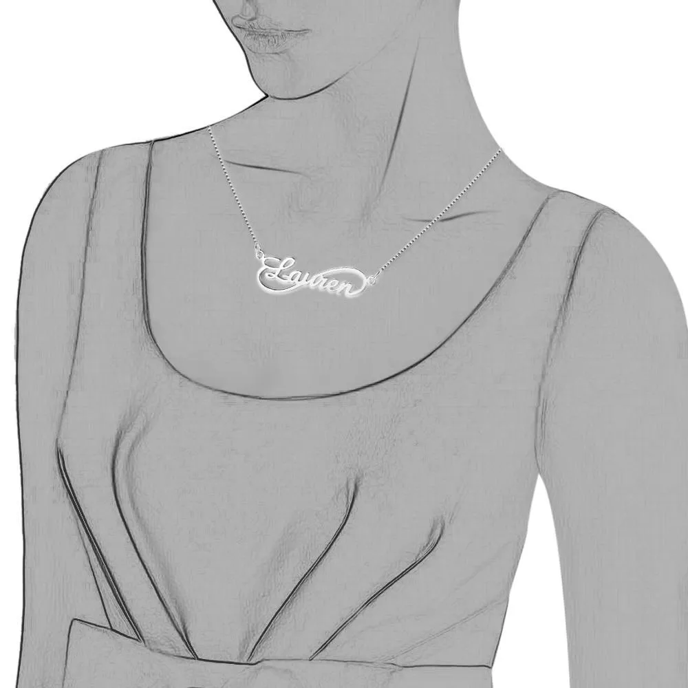 Custom Women's Infinity Script Necklace