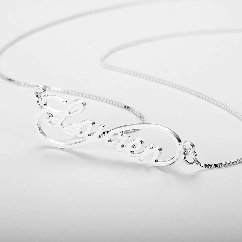 Custom Women's Infinity Script Necklace