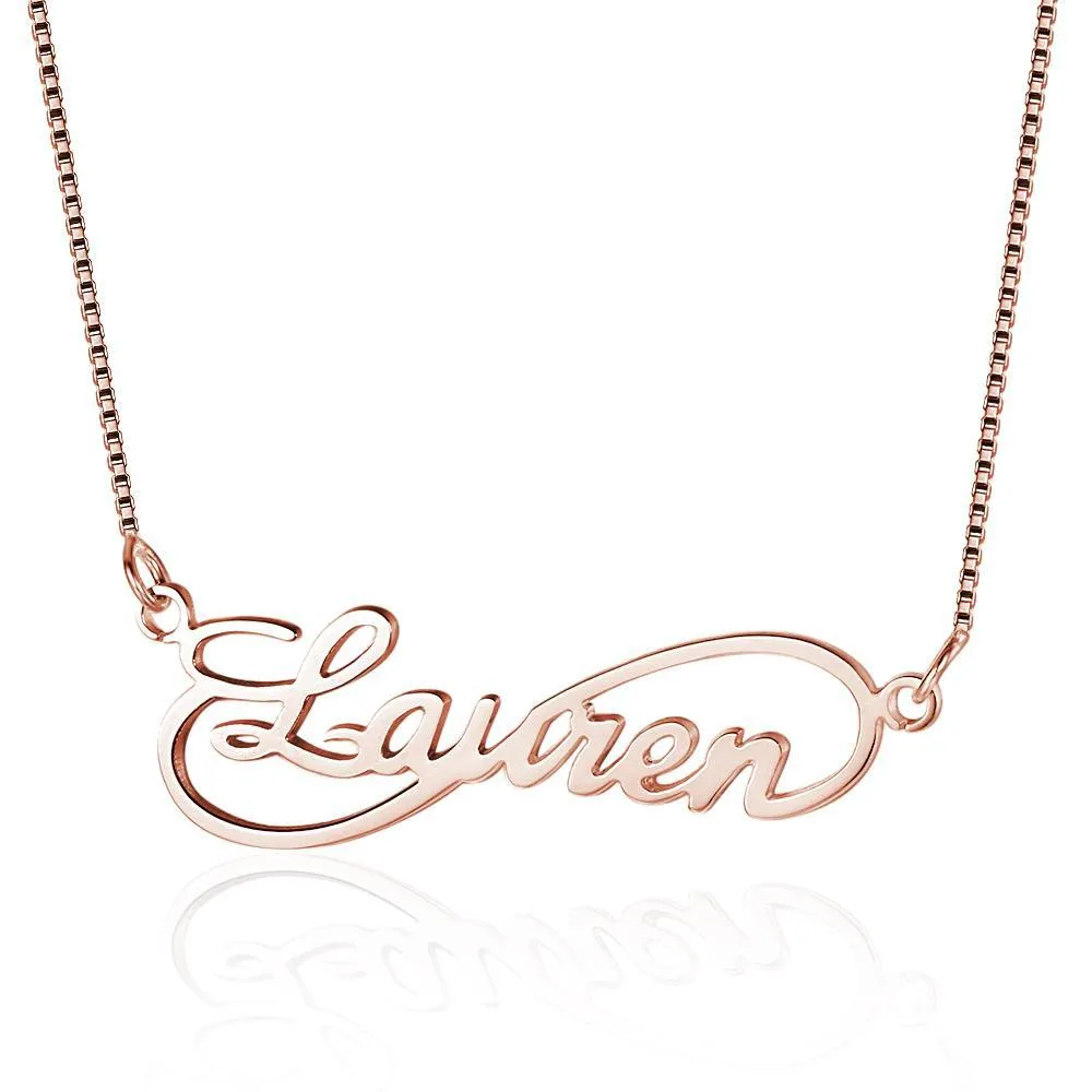 Custom Women's Infinity Script Necklace