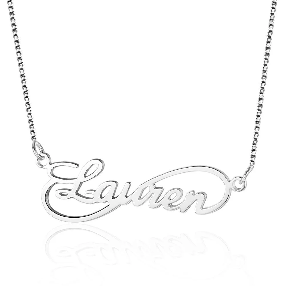 Custom Women's Infinity Script Necklace