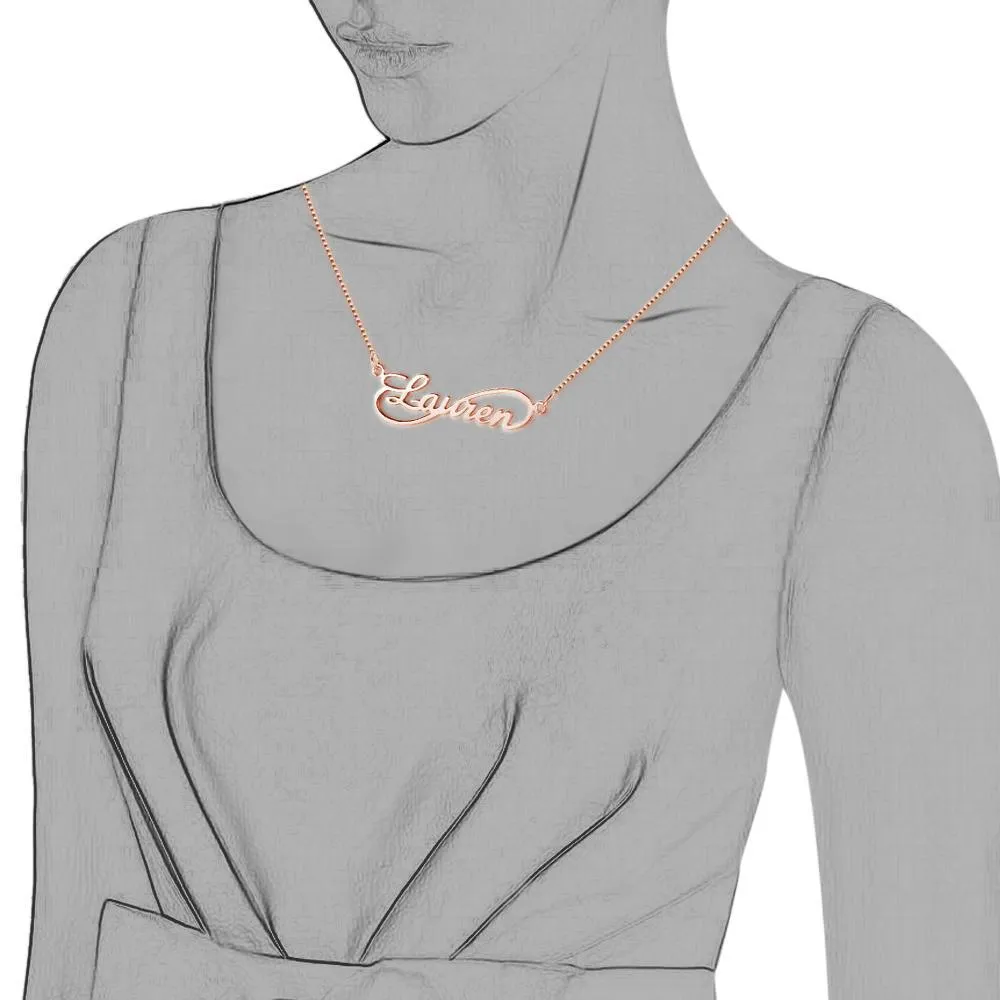 Custom Women's Infinity Script Necklace