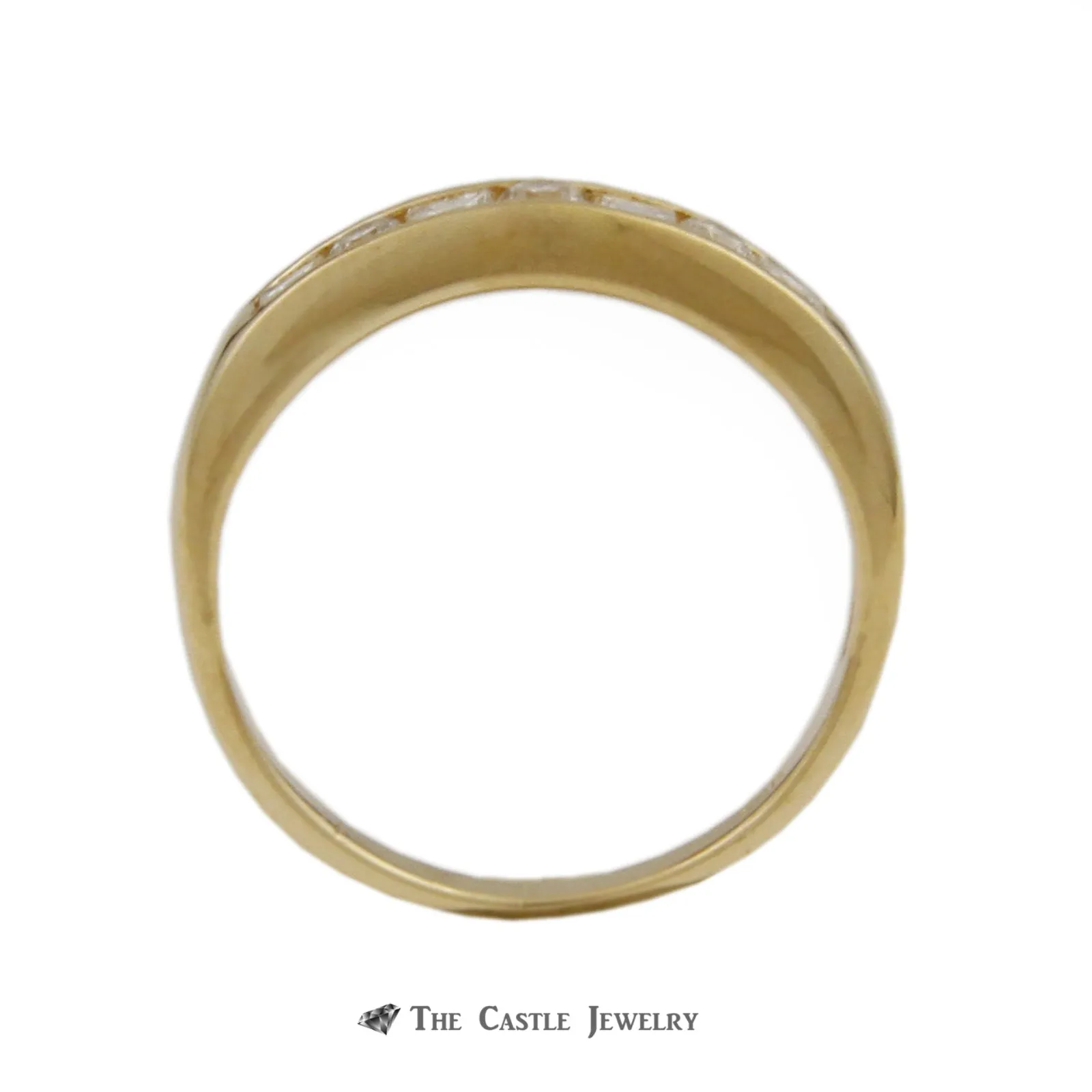 Diamond Wedding Band w/ .38cttw Channel Set Round & Princess Cut Diamonds in 14k