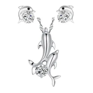 Dolphin Necklace & Earrings Set