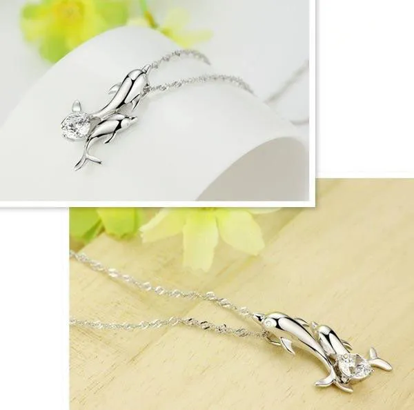 Dolphin Necklace & Earrings Set