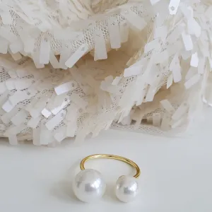 Double Pearl Love Ring