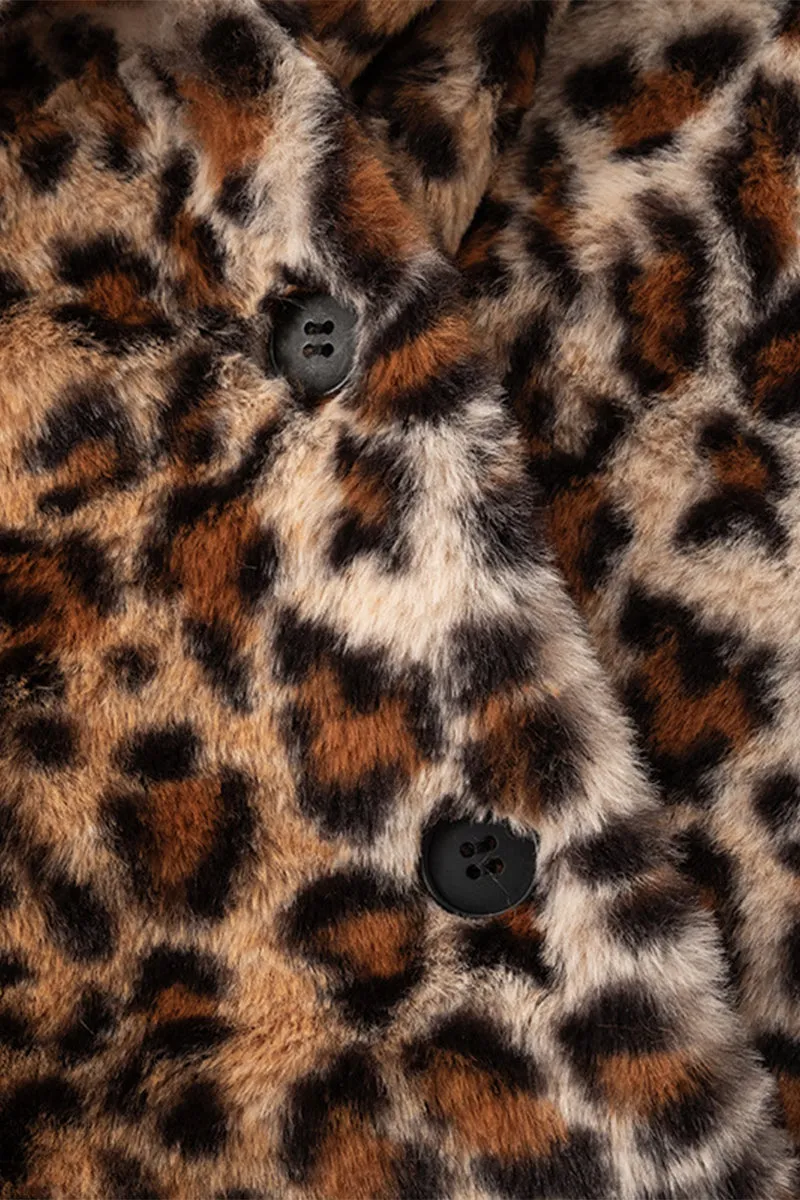 DS3315 Leopard Fleece Jacket Outerwear