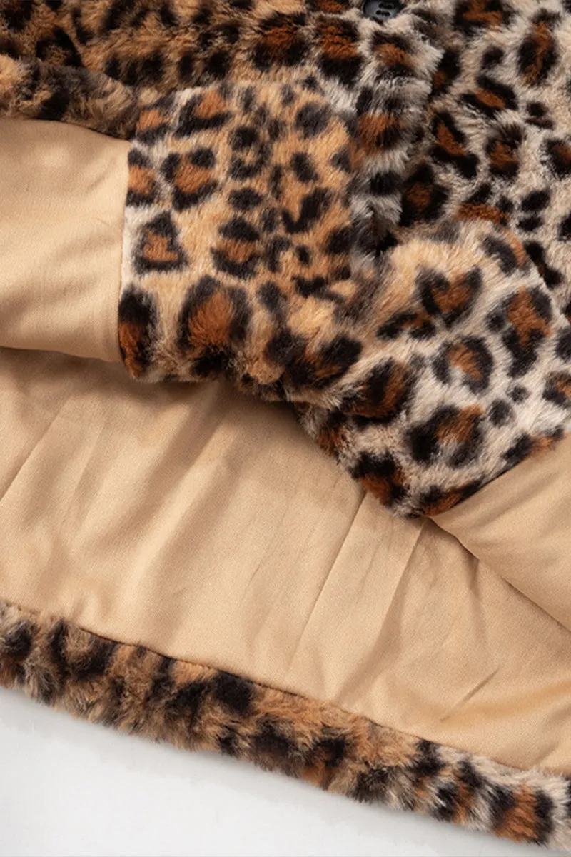 DS3315 Leopard Fleece Jacket Outerwear