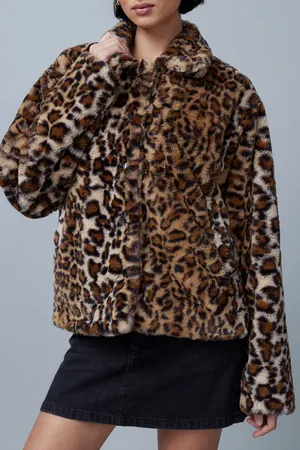 DS3315 Leopard Fleece Jacket Outerwear