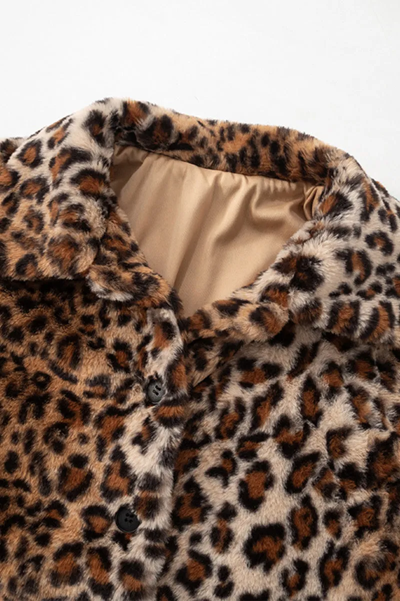 DS3315 Leopard Fleece Jacket Outerwear