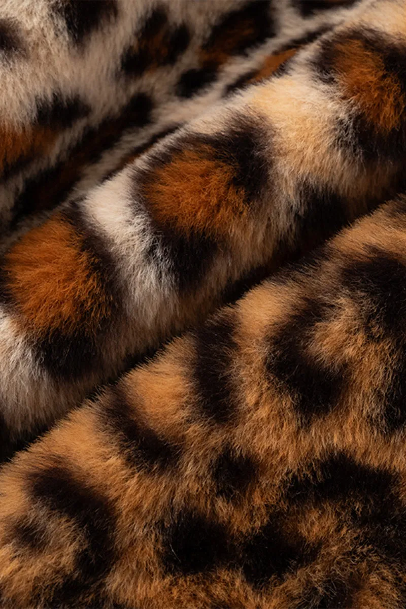 DS3315 Leopard Fleece Jacket Outerwear