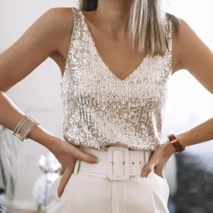 Elda® | Glamorous Shiny Cami Top