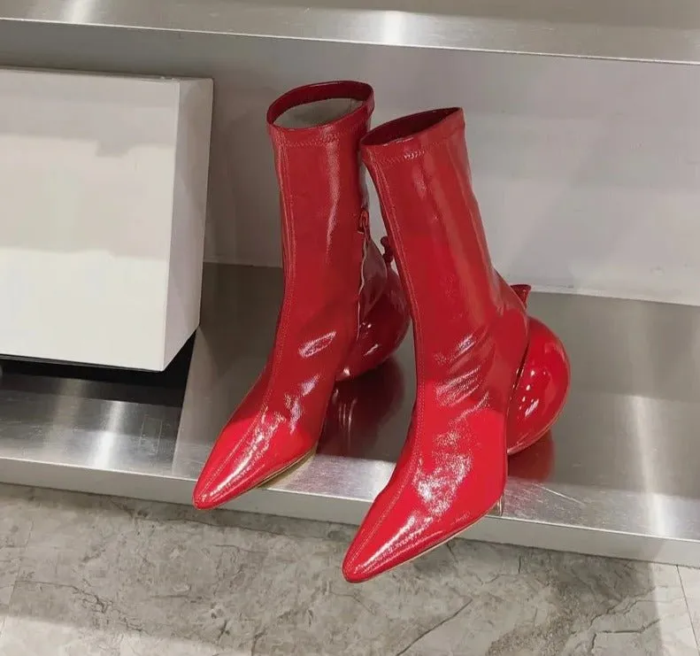Elegant Zipper Ball Heel Ankle Boots