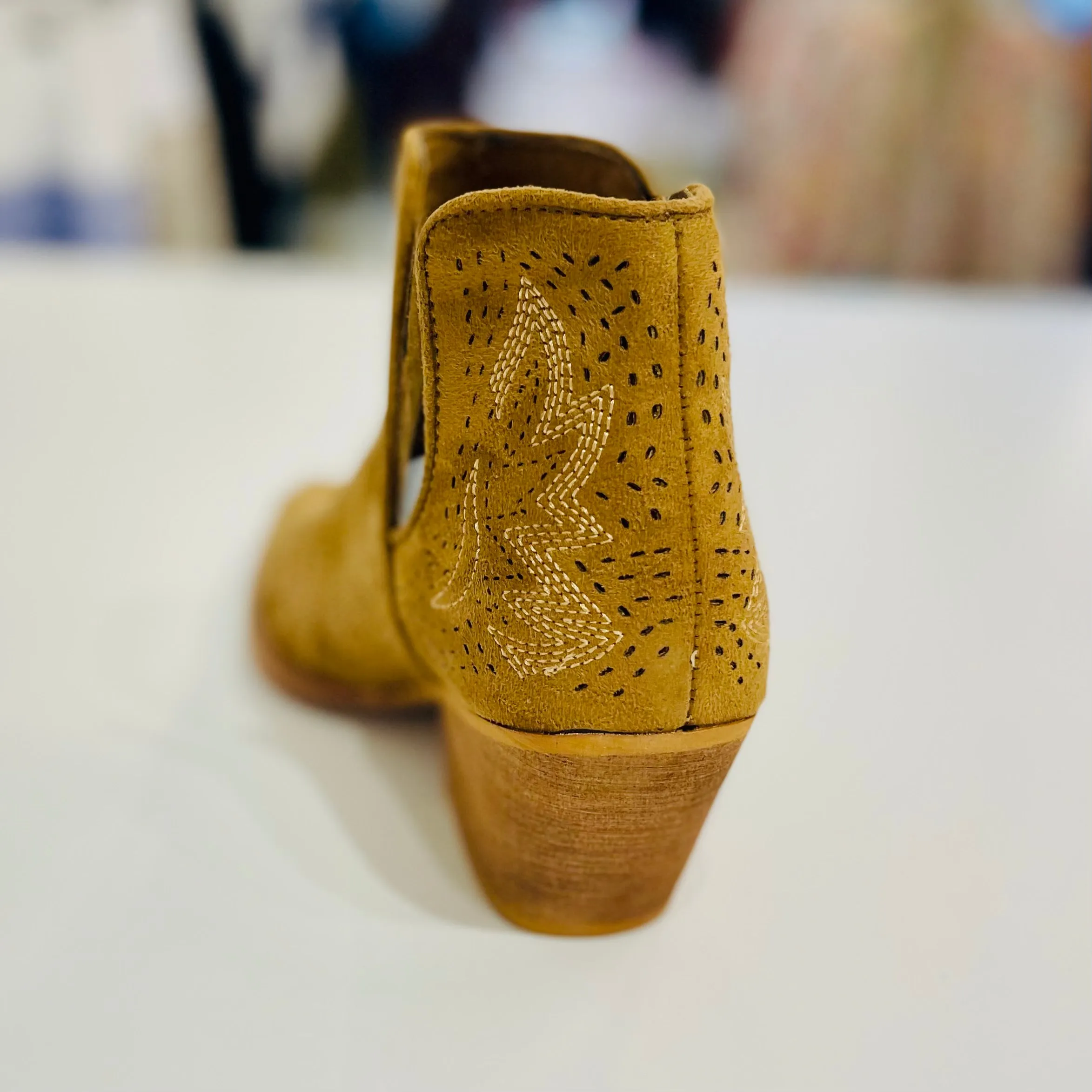 Embroidered Suede Boots