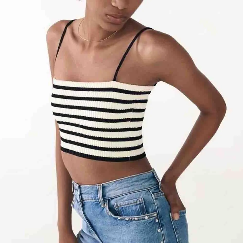 Foreign Trade2023Autumn New Women's Clothing European and American Style Straight Knit Striped Elegant Dress for Women2488023