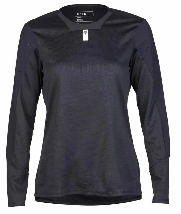 FOX WOMENS DEFEND LS JERSEY - BLACK