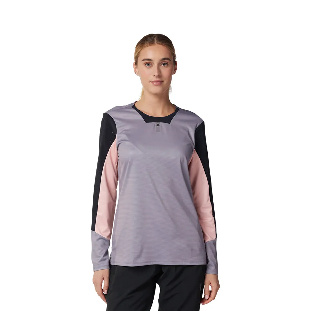 Fox Womens Defend Ls Jersey - Stone