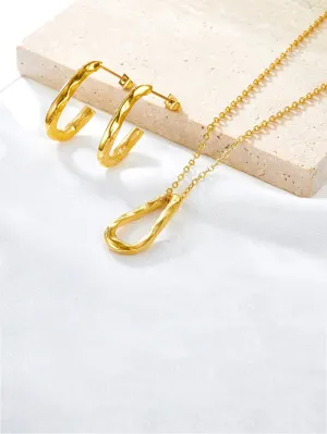 Geometric Irregular Square Stainless Jewelry  Set - FD ⚡