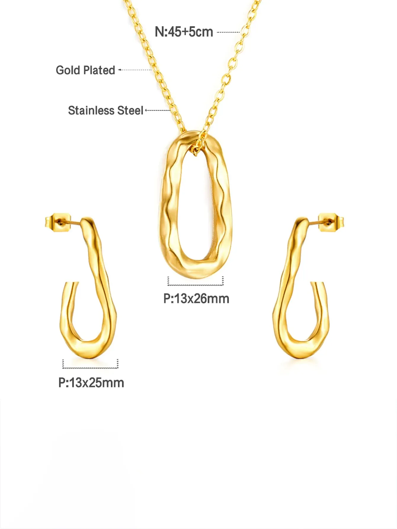 Geometric Irregular Square Stainless Jewelry  Set - FD ⚡