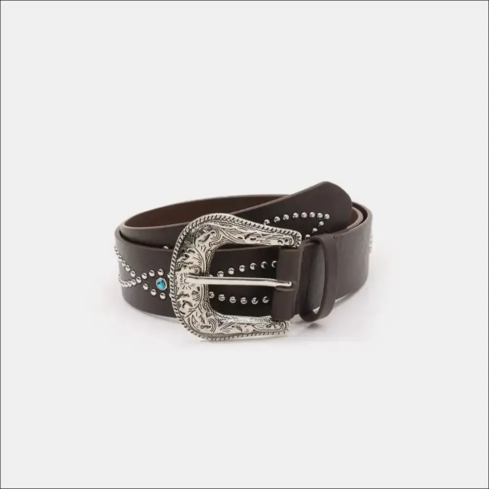Glamorous PU Leather Rhinestone Belt