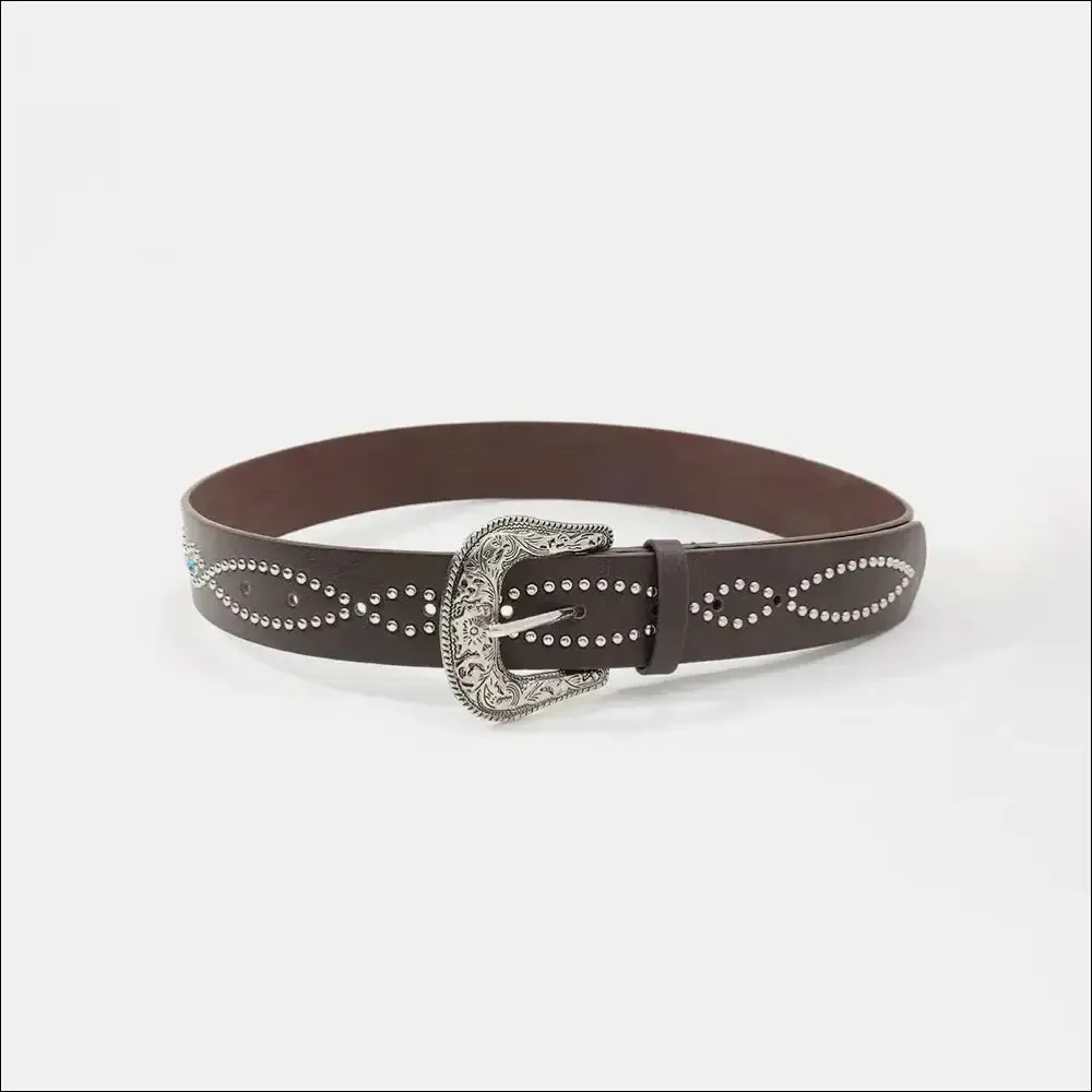 Glamorous PU Leather Rhinestone Belt