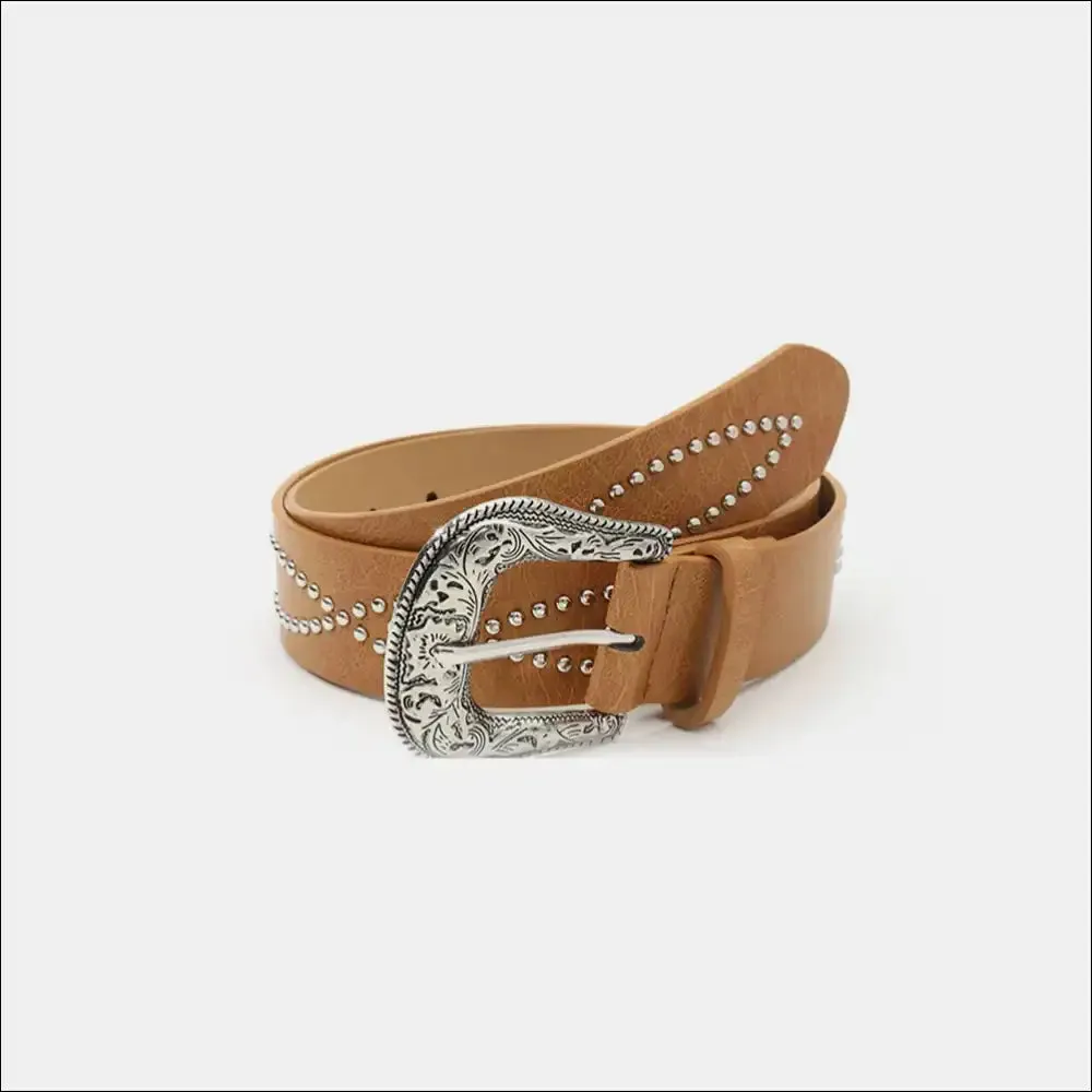 Glamorous PU Leather Rhinestone Belt