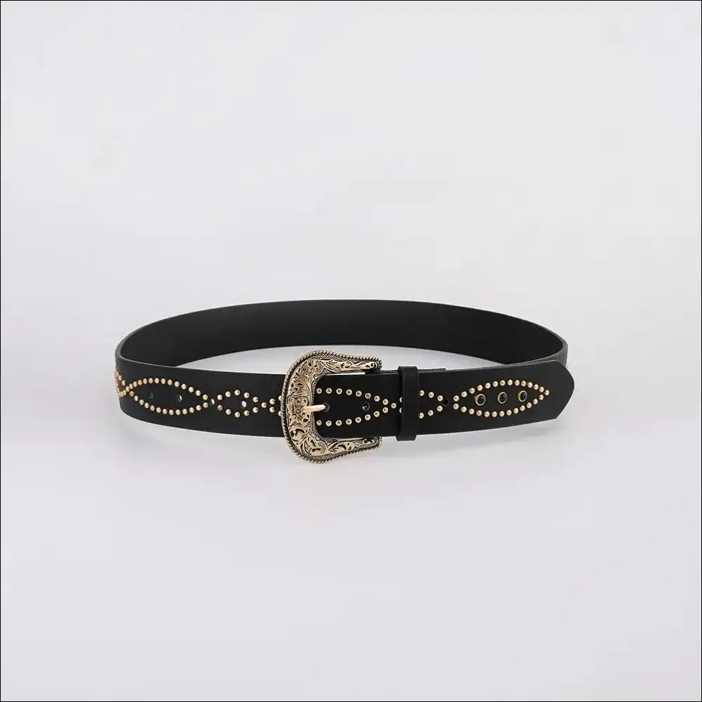 Glamorous PU Leather Rhinestone Belt