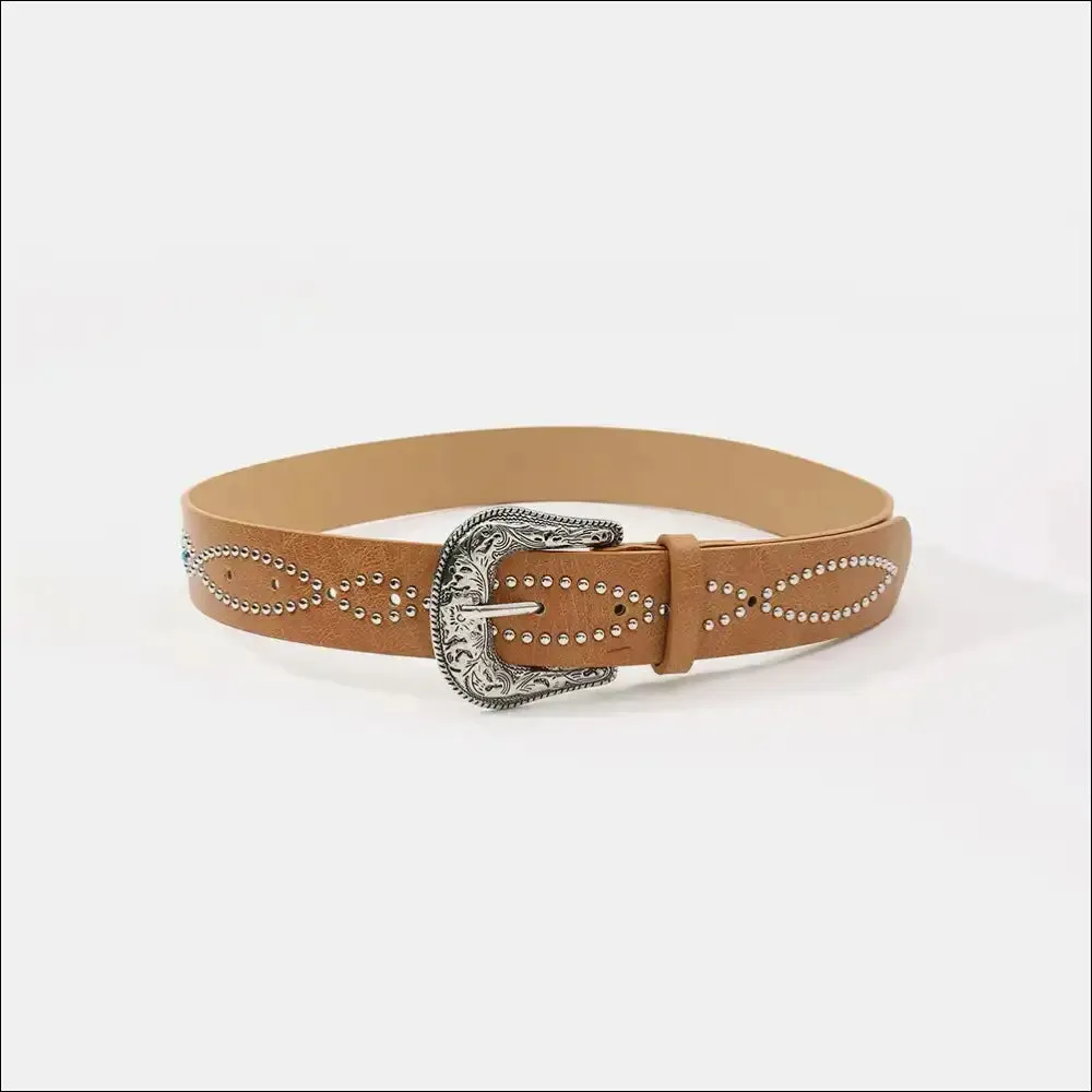 Glamorous PU Leather Rhinestone Belt